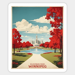 Winnipeg Kildonan Park Vintage Retro Travel Tourism Magnet